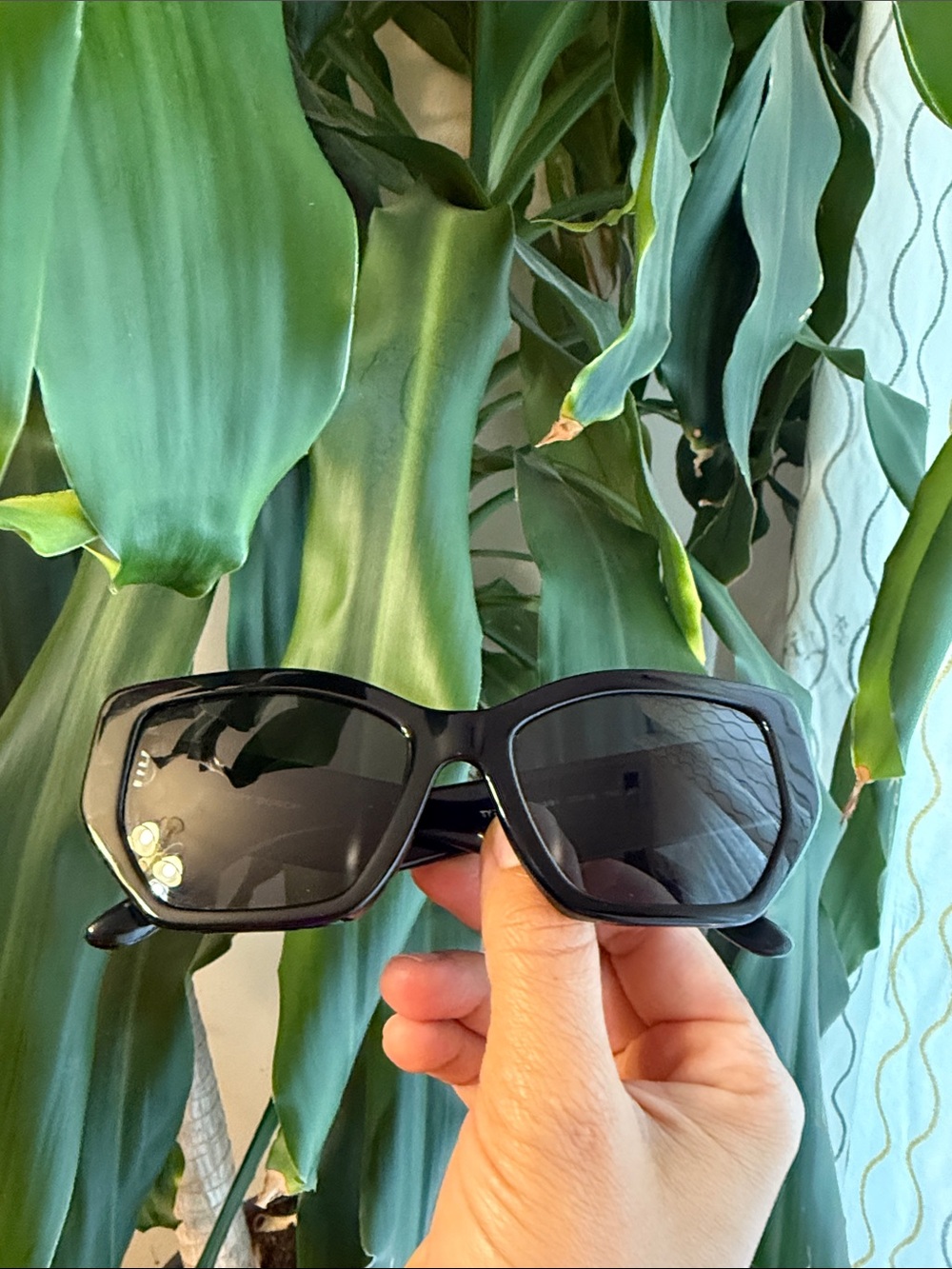 Tory Burch Black Rectangular Sunglasses